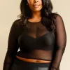 Black Sheer Crop Top